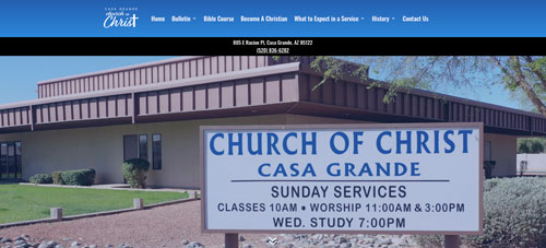 Casa Grande Church of Christ Website Design