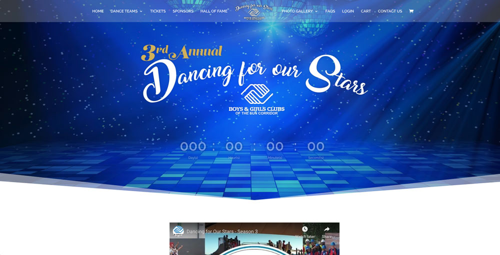 Dancing for our Stars Website Design